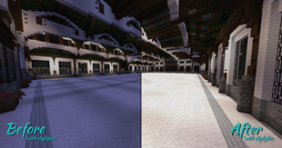 Before and After - Arena with Skylights
