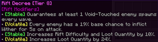Example of Rift Modifiers