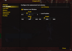 Loot Window Settings