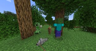 Mobs are leashed to the fence.