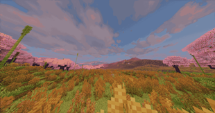 Cherry Grove and Fields (Sunset w/ Shaders)