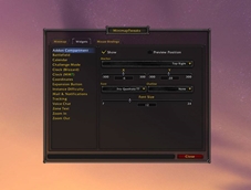Widgets settings