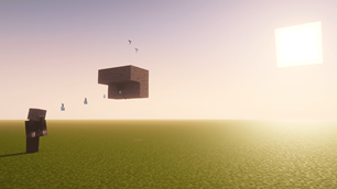 Not burning hiding behind blocks