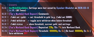 Slash commands & chat readout