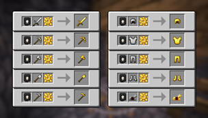 Upgrade Iron equipment to Gold