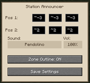 Station Announcer block settings