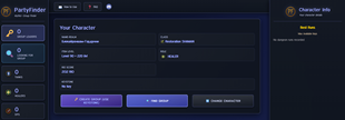 Page of a character data