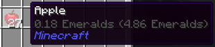 Price tooltip for stacks