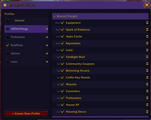 RouteSweet Settings - Reward Selection