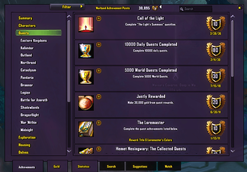 Back button at top of achievement window (UI skinned by Skinner)