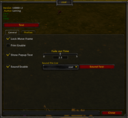 option panel