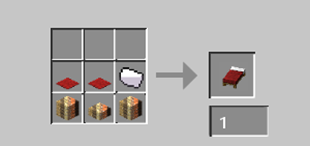 recipe to craft a bed