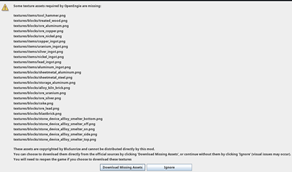 Download third party assets menu