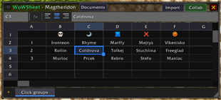 Assignments to raid using sheet