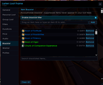 Blacklist items