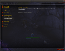Exclusion Settings