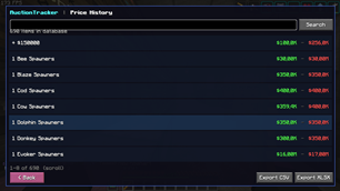 Price History UI design