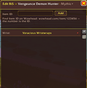 Items edit