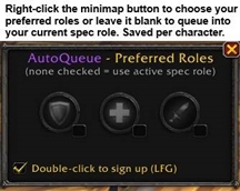 Right-click to choose your preferred roles or leave it blank to queue into your current spec role