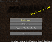 Main menu a1.2.6 with OMP without MCPatcher