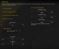 PvP iLvl Settings