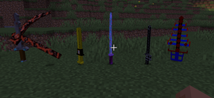 some of the weapons on the ground