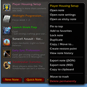 Right click menu