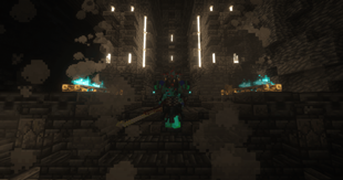 Weapon stance in front of base entrance.png
