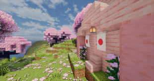 The flag of Japan displayed at the front of a cherry house