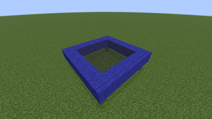 A trampoline made with net blocks.
