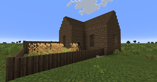 Simple house made of vanilla and mod's blocks (Excalibur resourcepack)