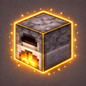 Glowing Minecraft furnace with golden outline.png