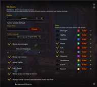 Settings view