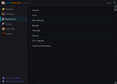 Size & Font Settings