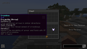 Enchanted crossbow utilizing new enchant system capabilities