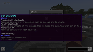 Enchanted iron chestplate utilizing new enchant system capabilities