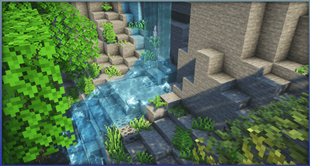 Waterfall enhanced with foliage