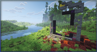 Ruined nether portal fitting better in its surroundings