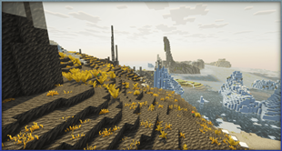 A barren modded biome with more natural detail