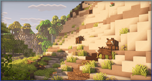 A more natural transition from grassy terrain to rocky cliffs