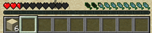 Hunger bar with the hunger status effect