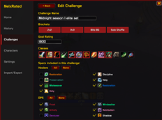 Create/edit challenge