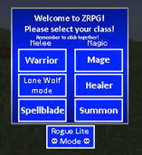 Press Z to select your class! Be warned, Rogue Lite mode is VERY unforgiving.