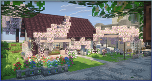 Rose Bush Variants Around a Flower Shop