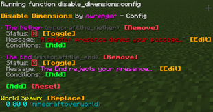 Config Panel Message