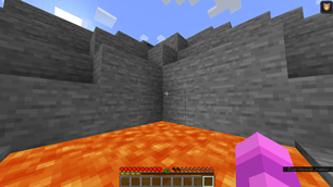 Player in lava