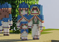 Wandering Trader (right) & Family