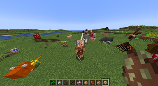 Lots of entities with cool hats