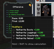 Attribute Panel with Equipment Bonus