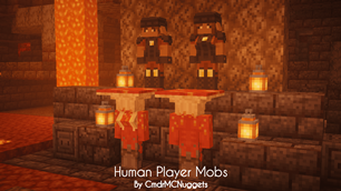 Human Player Mobs Piglin and Strider